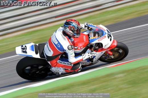 2008-05-11 Monza 0407 Superbike - Warm Up - Karl Muggerdridge - Honda CBR1000RR